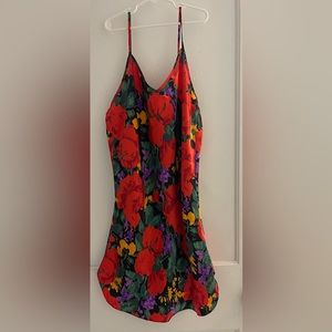 VINTAGE GOLD LABEL Victoria's Secret Red Floral Chemise
